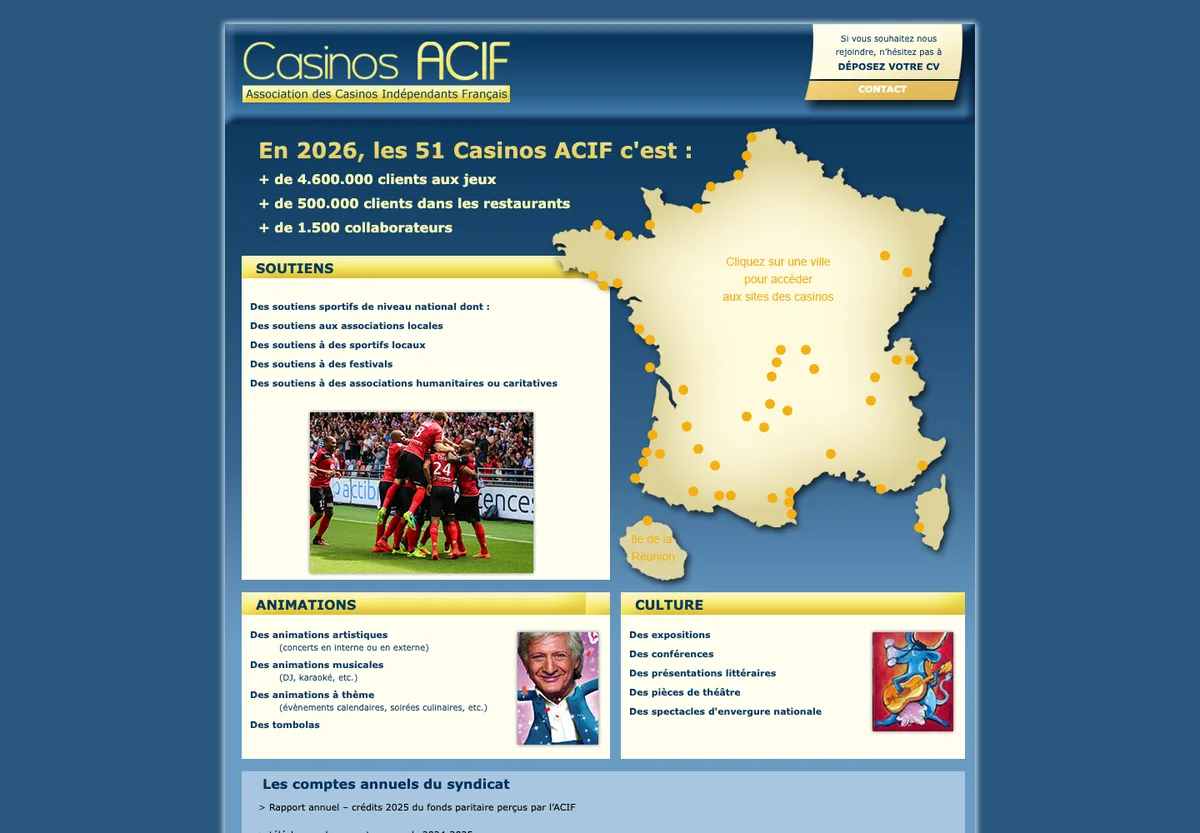 Le site de l'Association des Casinos Ind&eacute;pendants Fran&ccedil;ais