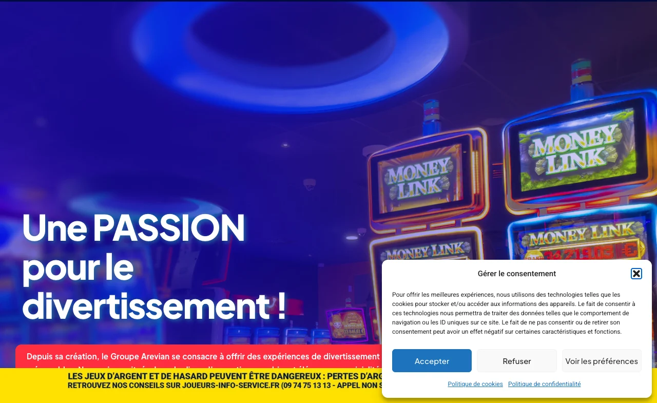 Capture du site du groupe Arevian