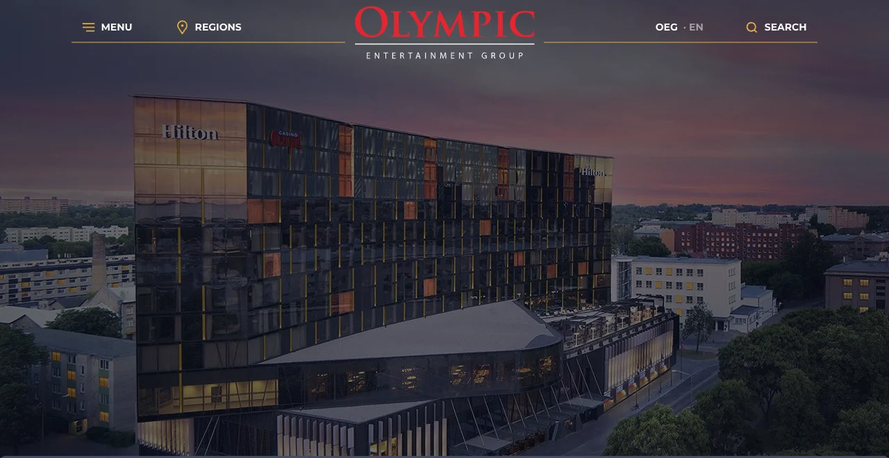 Capture d'écran du site d'Olympic Entertainment Group