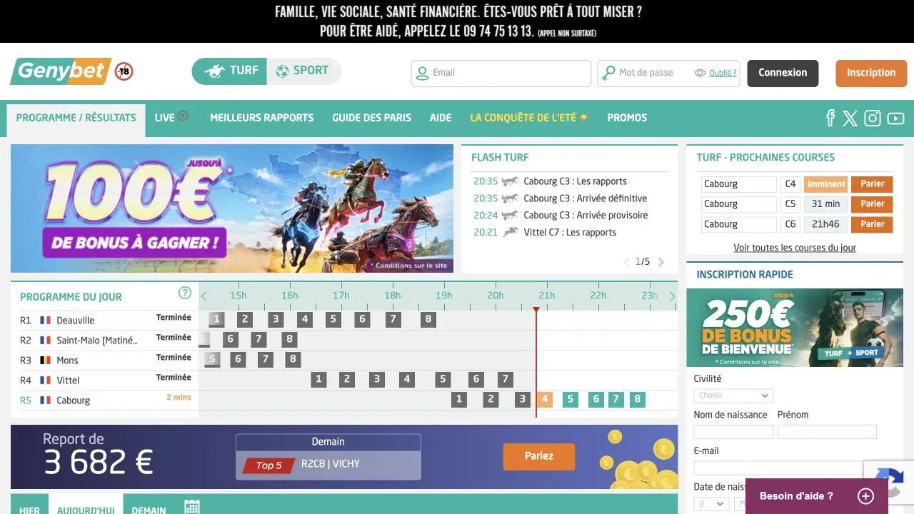 Capture desktop propre de Genybet