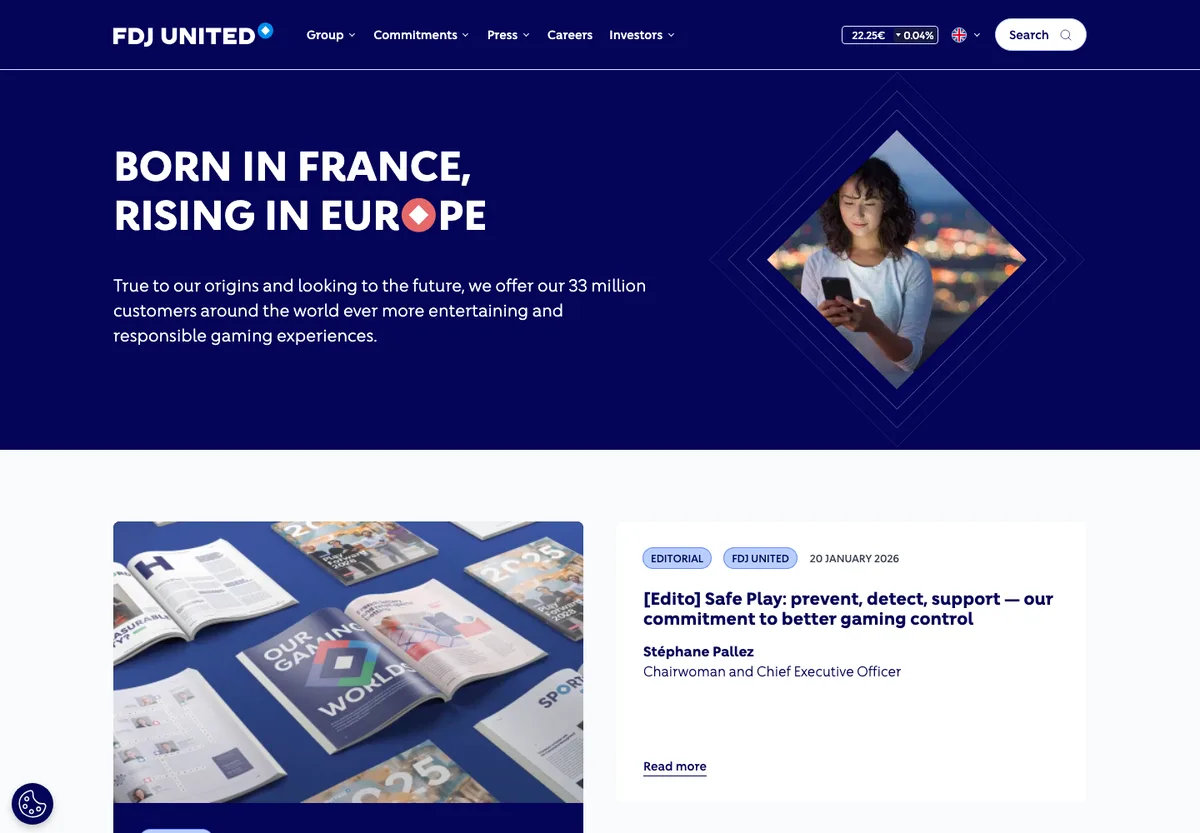 La m&ecirc;me adresse aujourd'hui, qui affiche FDJ United